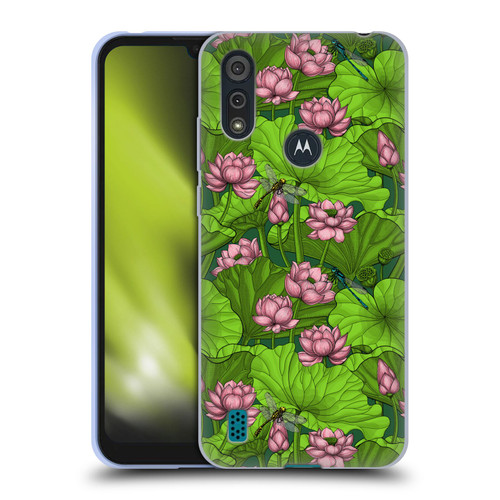 Katerina Kirilova Graphics Lotus Garden Soft Gel Case for Motorola Moto E6s (2020)