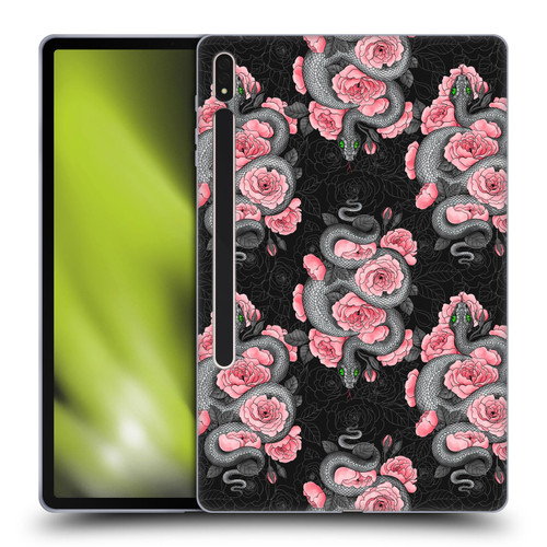 Katerina Kirilova Graphics Snakes And Roses Soft Gel Case for Samsung Galaxy Tab S8 Plus