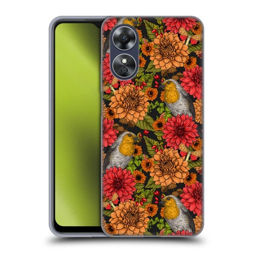 Katerina Kirilova Graphics Robins And Dahlias Soft Gel Case for OPPO A17