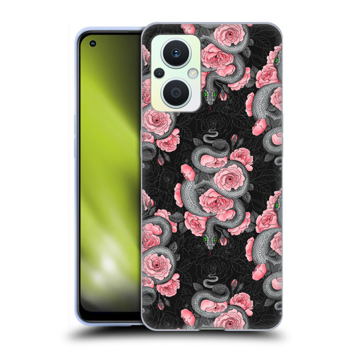 Katerina Kirilova Graphics Snakes And Roses Soft Gel Case for OPPO Reno8 Lite
