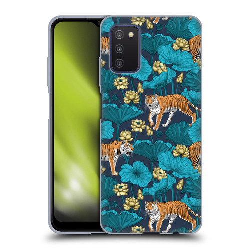 Katerina Kirilova Graphics Tigers In Lotus Pond Soft Gel Case for Samsung Galaxy A03s (2021)