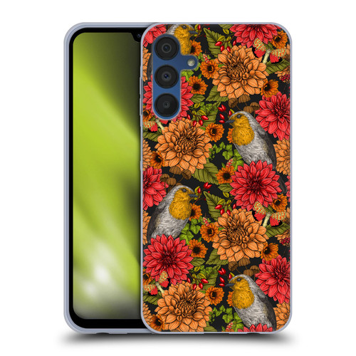 Katerina Kirilova Graphics Robins And Dahlias Soft Gel Case for Samsung Galaxy A15