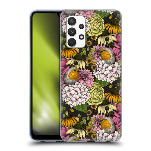 Katerina Kirilova Graphics Robins In The Garden Soft Gel Case for Samsung Galaxy A32 (2021)