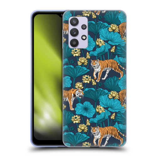 Katerina Kirilova Graphics Tigers In Lotus Pond Soft Gel Case for Samsung Galaxy A32 5G / M32 5G (2021)