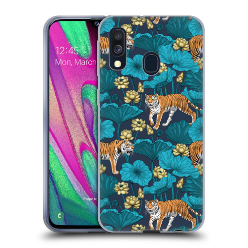 Katerina Kirilova Graphics Tigers In Lotus Pond Soft Gel Case for Samsung Galaxy A40 (2019)