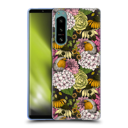 Katerina Kirilova Graphics Robins In The Garden Soft Gel Case for Sony Xperia 5 IV