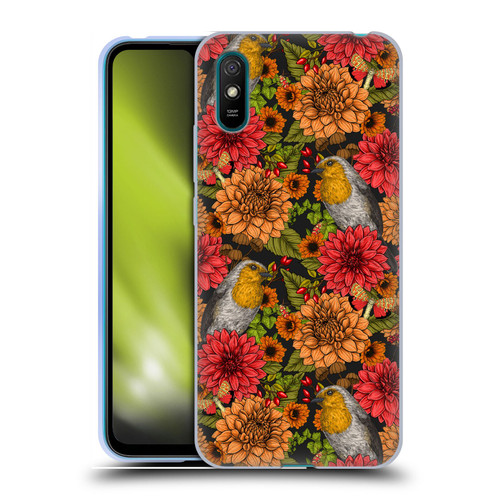 Katerina Kirilova Graphics Robins And Dahlias Soft Gel Case for Xiaomi Redmi 9A / Redmi 9AT