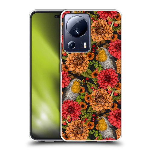 Katerina Kirilova Graphics Robins And Dahlias Soft Gel Case for Xiaomi 13 Lite 5G