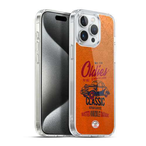 Busted Knuckle Garage Graphics Classic Soft Gel Case for Apple iPhone 15 Pro Max & MagSafe