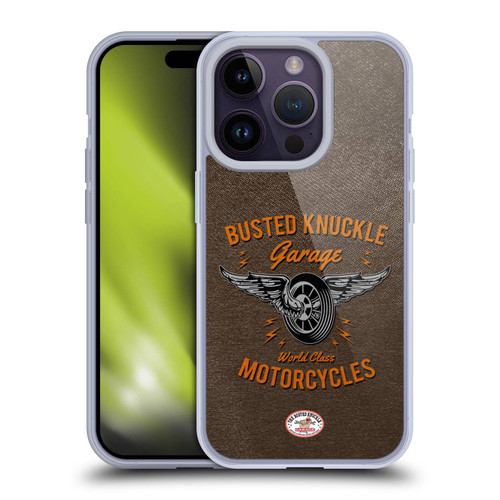 Busted Knuckle Garage Graphics Motorcycles Soft Gel Case for Apple iPhone 14 Pro