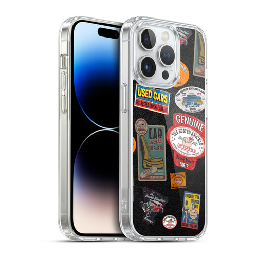 Busted Knuckle Garage Graphics Patches Soft Gel Case for Apple iPhone 14 Pro & MagSafe