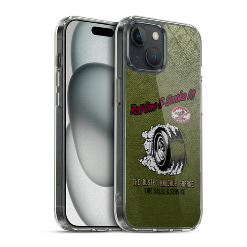 Busted Knuckle Garage Graphics Tire Soft Gel Case for Apple iPhone 15 & MagSafe
