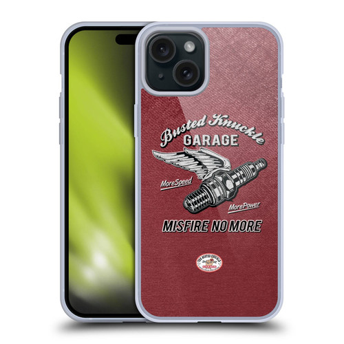 Busted Knuckle Garage Graphics Misfire Soft Gel Case for Apple iPhone 15 Plus