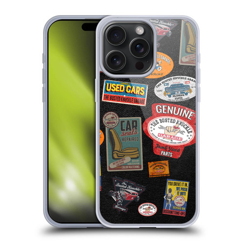 Busted Knuckle Garage Graphics Patches Soft Gel Case for Apple iPhone 15 Pro Max