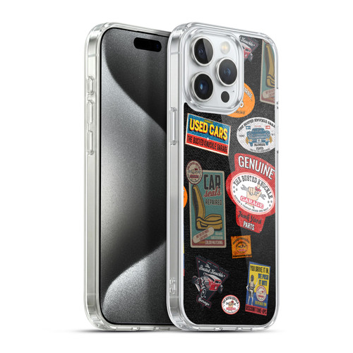 Busted Knuckle Garage Graphics Patches Soft Gel Case for Apple iPhone 15 Pro Max & MagSafe