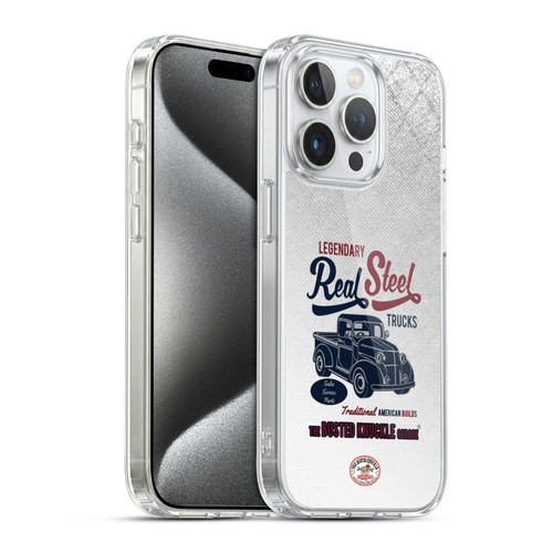 Busted Knuckle Garage Graphics Real Steel Soft Gel Case for Apple iPhone 15 Pro & MagSafe