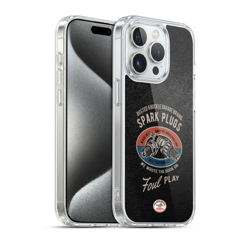 Busted Knuckle Garage Graphics Spark Plugs Soft Gel Case for Apple iPhone 15 Pro & MagSafe