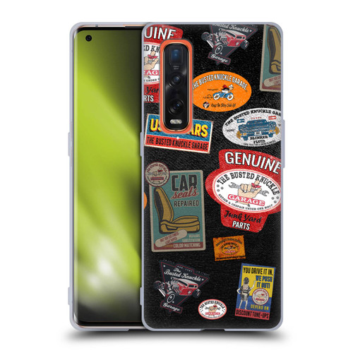 Busted Knuckle Garage Graphics Patches Soft Gel Case for OPPO Find X2 Pro 5G