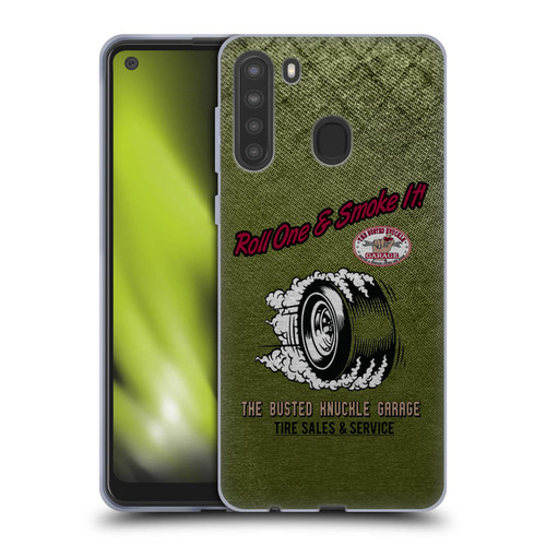 Busted Knuckle Garage Graphics Tire Soft Gel Case for Samsung Galaxy A21 (2020)