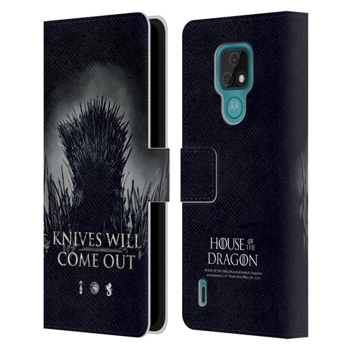 House Of The Dragon: Television Series Art Knives Will Come Out Leather Book Wallet Case Cover For Motorola Moto E7