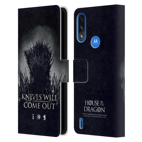 House Of The Dragon: Television Series Art Knives Will Come Out Leather Book Wallet Case Cover For Motorola Moto E7 Power / Moto E7i Power