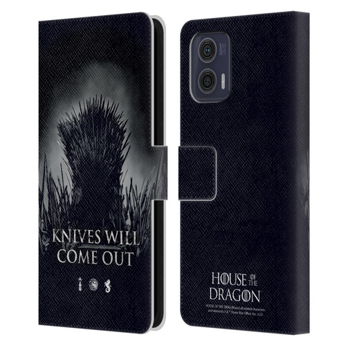 House Of The Dragon: Television Series Art Knives Will Come Out Leather Book Wallet Case Cover For Motorola Moto G73 5G