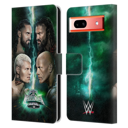 WWE Wrestlemania 40 Key Art Poster Leather Book Wallet Case Cover For Google Pixel 7a