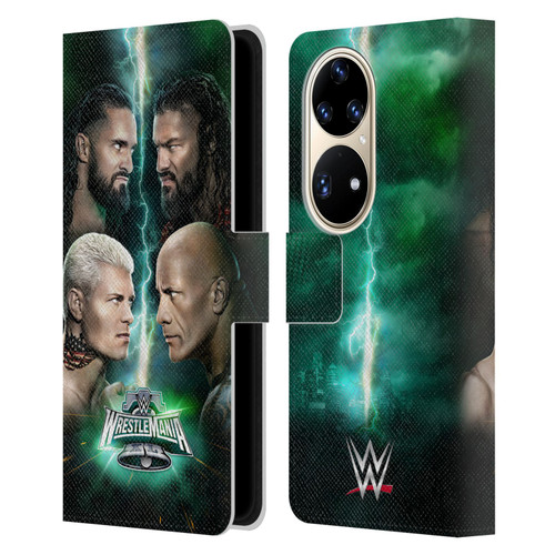 WWE Wrestlemania 40 Key Art Poster Leather Book Wallet Case Cover For Huawei P50 Pro