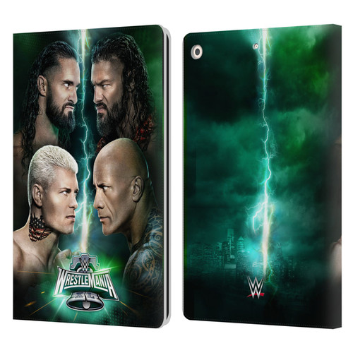 WWE Wrestlemania 40 Key Art Poster Leather Book Wallet Case Cover For Apple iPad 10.2 2019/2020/2021
