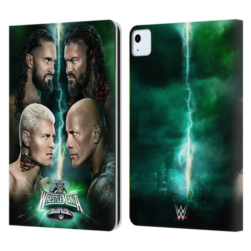 WWE Wrestlemania 40 Key Art Poster Leather Book Wallet Case Cover For Apple iPad Air 2020 / 2022