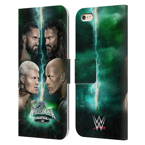 WWE Wrestlemania 40 Key Art Poster Leather Book Wallet Case Cover For Apple iPhone 6 Plus / iPhone 6s Plus