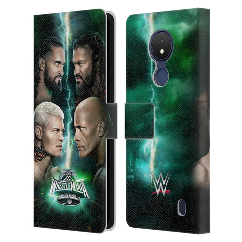 WWE Wrestlemania 40 Key Art Poster Leather Book Wallet Case Cover For Nokia C21