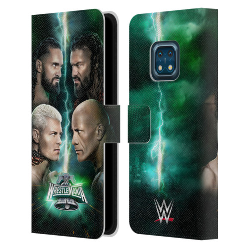 WWE Wrestlemania 40 Key Art Poster Leather Book Wallet Case Cover For Nokia XR20