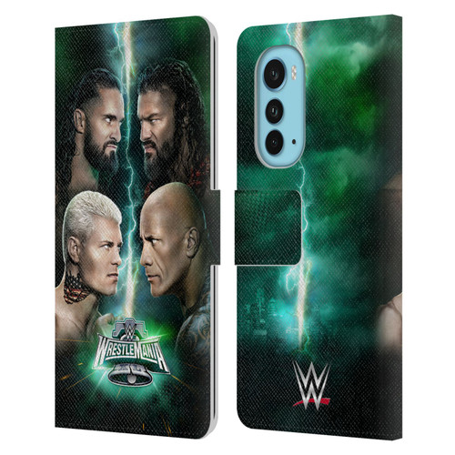 WWE Wrestlemania 40 Key Art Poster Leather Book Wallet Case Cover For Motorola Edge (2022)