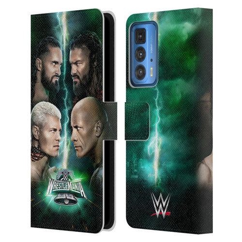 WWE Wrestlemania 40 Key Art Poster Leather Book Wallet Case Cover For Motorola Edge 20 Pro