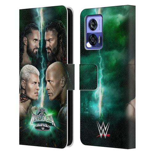 WWE Wrestlemania 40 Key Art Poster Leather Book Wallet Case Cover For Motorola Edge 30 Neo 5G