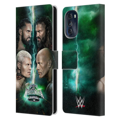 WWE Wrestlemania 40 Key Art Poster Leather Book Wallet Case Cover For Motorola Moto G (2022)
