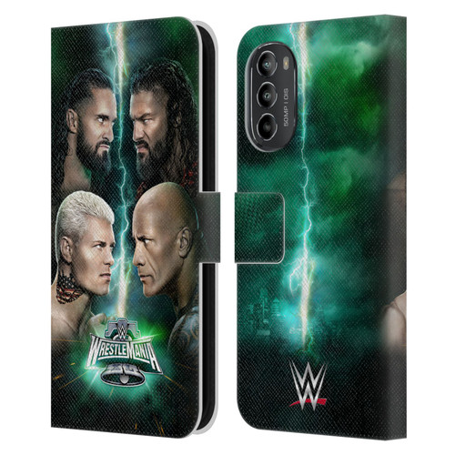 WWE Wrestlemania 40 Key Art Poster Leather Book Wallet Case Cover For Motorola Moto G82 5G