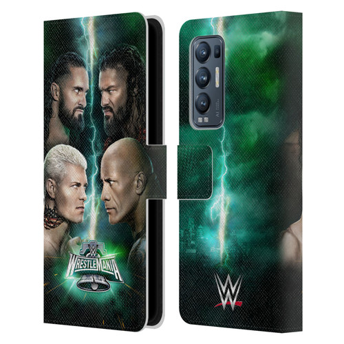 WWE Wrestlemania 40 Key Art Poster Leather Book Wallet Case Cover For OPPO Find X3 Neo / Reno5 Pro+ 5G