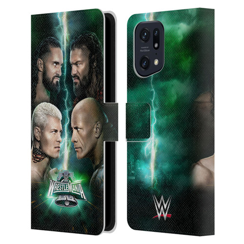 WWE Wrestlemania 40 Key Art Poster Leather Book Wallet Case Cover For OPPO Find X5
