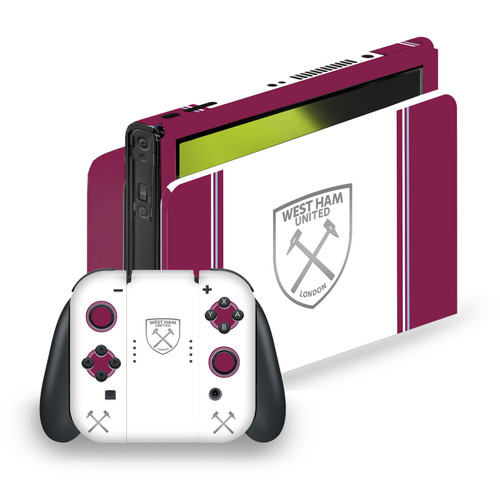 West Ham United FC 2023/24 Crest Kit Away Vinyl Sticker Skin Decal Cover for Nintendo Switch OLED Bundle