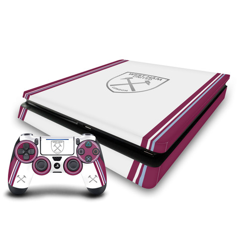 West Ham United FC 2023/24 Crest Kit Away Vinyl Sticker Skin Decal Cover for Sony PS4 Slim Console & Controller