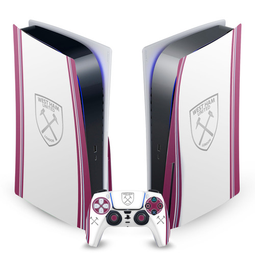 West Ham United FC 2023/24 Crest Kit Away Vinyl Sticker Skin Decal Cover for Sony PS5 Disc Edition Bundle