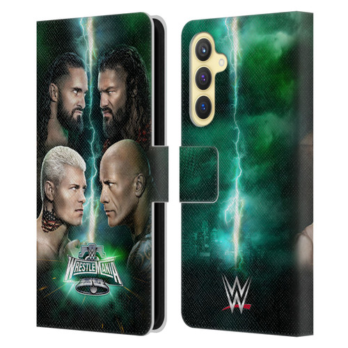 WWE Wrestlemania 40 Key Art Poster Leather Book Wallet Case Cover For Samsung Galaxy S23 FE 5G