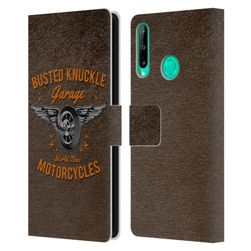 Busted Knuckle Garage Graphics Motorcycles Leather Book Wallet Case Cover For Huawei P40 lite E