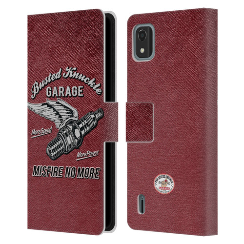 Busted Knuckle Garage Graphics Misfire Leather Book Wallet Case Cover For Nokia C2 2nd Edition