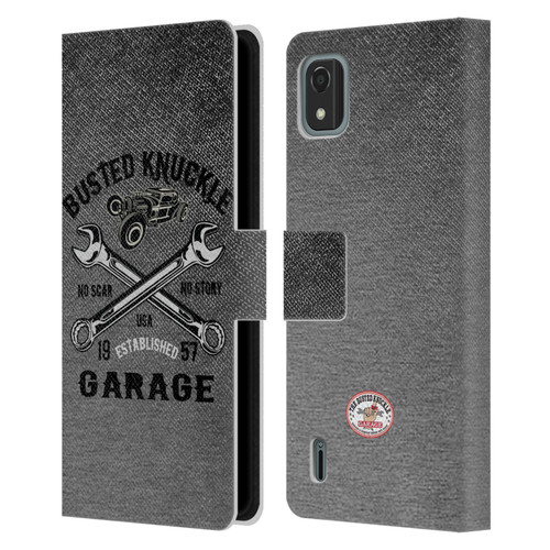 Busted Knuckle Garage Graphics No Scar Leather Book Wallet Case Cover For Nokia C2 2nd Edition
