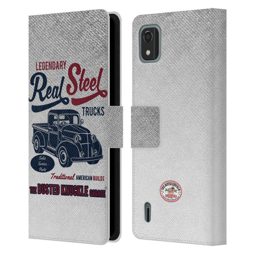 Busted Knuckle Garage Graphics Real Steel Leather Book Wallet Case Cover For Nokia C2 2nd Edition