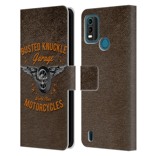 Busted Knuckle Garage Graphics Motorcycles Leather Book Wallet Case Cover For Nokia G11 Plus