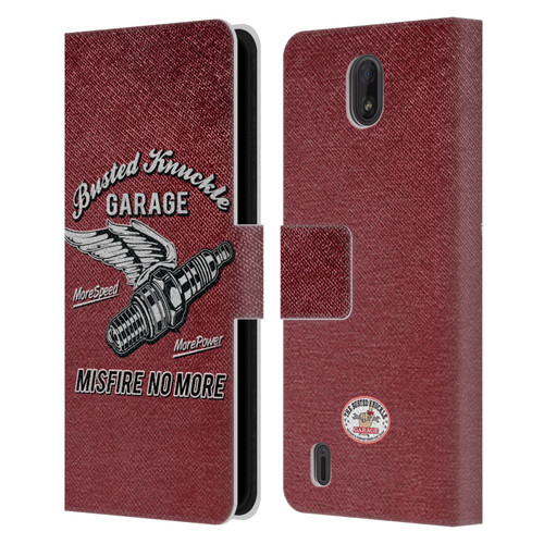 Busted Knuckle Garage Graphics Misfire Leather Book Wallet Case Cover For Nokia C01 Plus/C1 2nd Edition